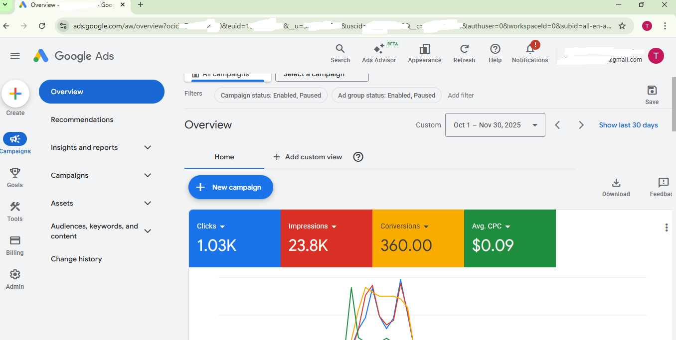 Google Ads Dashboard 1